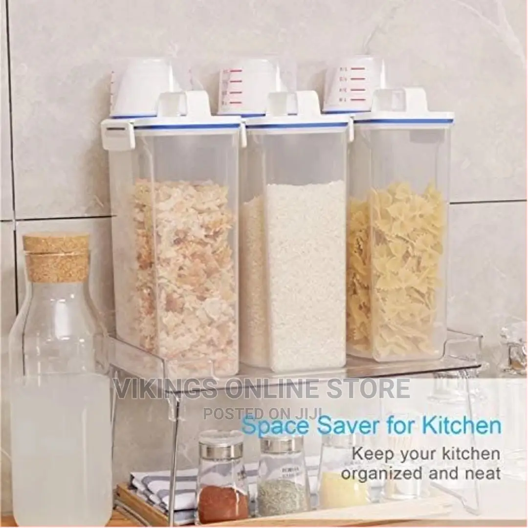 2 Litre Plastic Food Storage Rice Cereal Container Bin,White