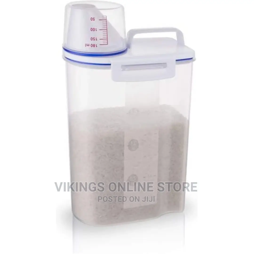 2 Litre Plastic Food Storage Rice Cereal Container Bin,White