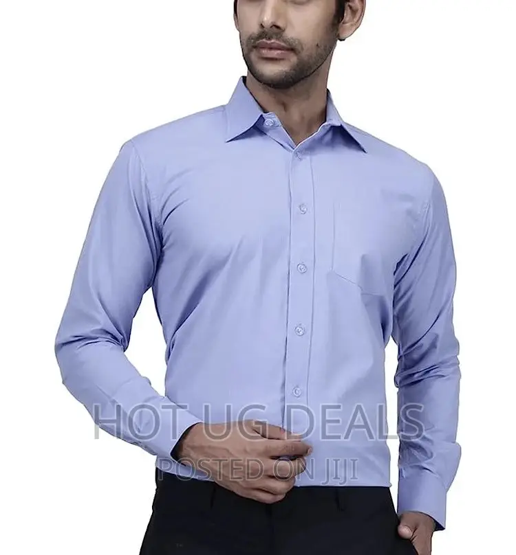 Mens Formal Front Office Shirt - Light Blue