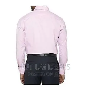 Men Cotton Light Pink Solid Full Sleeves Formal Shirt - Pink
