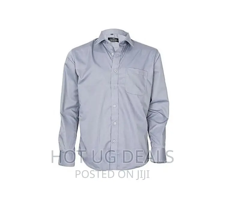 Cotton Men College Formal Shirt - Grey