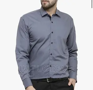 Cotton Men College Formal Shirt - Grey