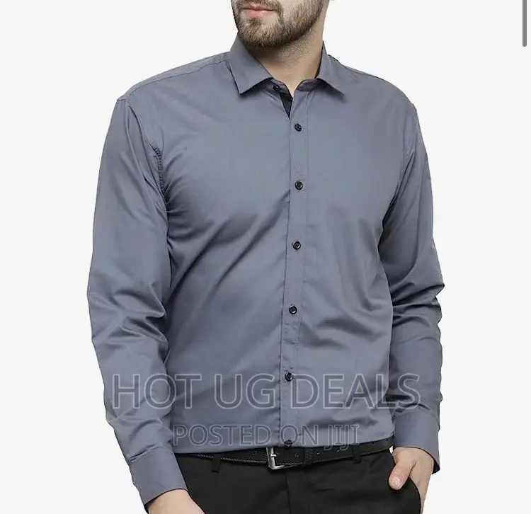Cotton Men College Formal Shirt - Grey