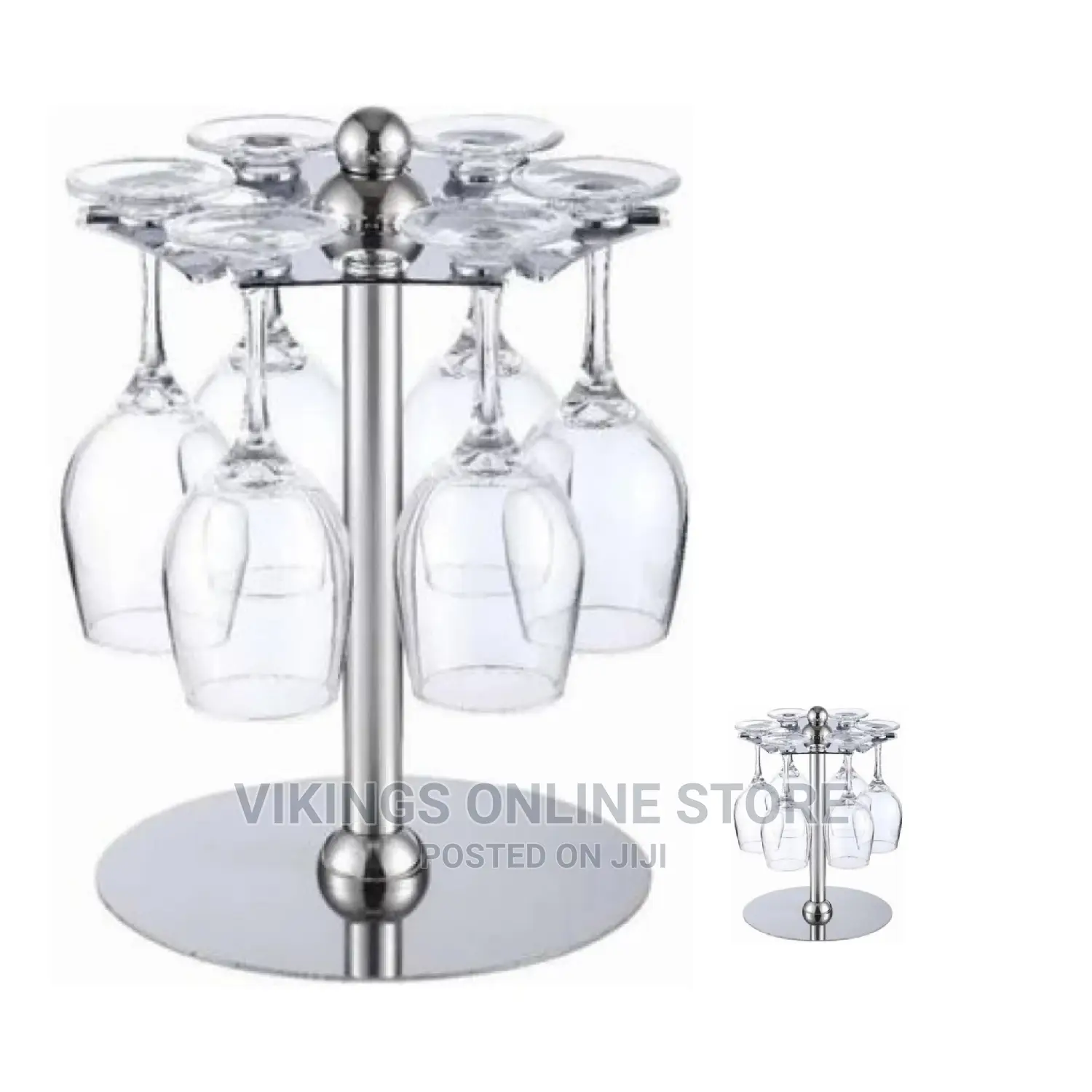 Countertop Rotating 6 Wine Glass Cup Holder Drying Rack