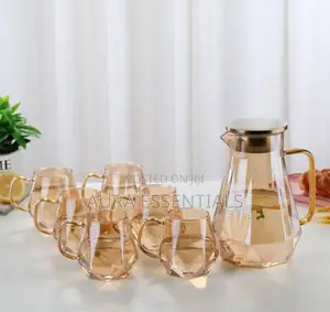 Diamond Design Tea Pot( 6 Glasses and 1 Tea Pot)