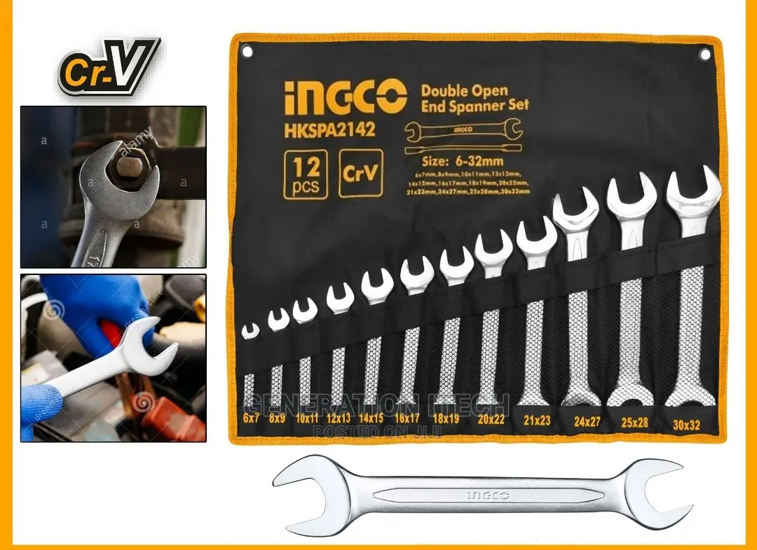 Ingco 12 PCS Double Open End Spanner Wrench Set 6-32mm
