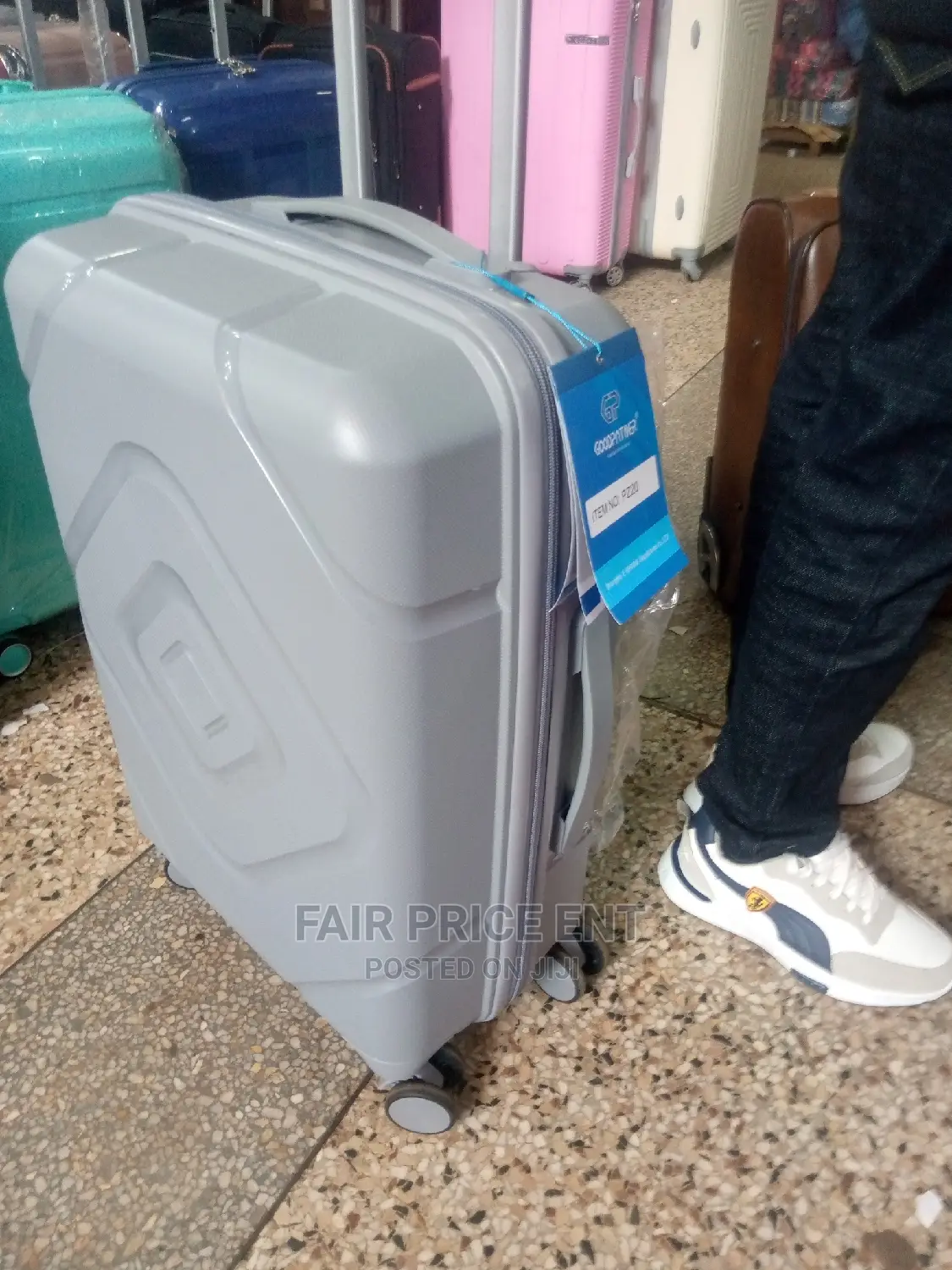 Rubber Plastic Traveling Suitcases.Medium.( Gray)