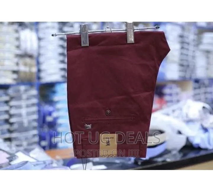Men’S Classy Khaki Trousers - Maroon