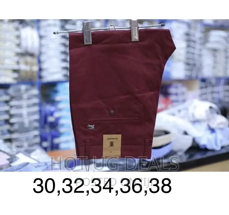 Men’S Classy Khaki Trousers - Maroon