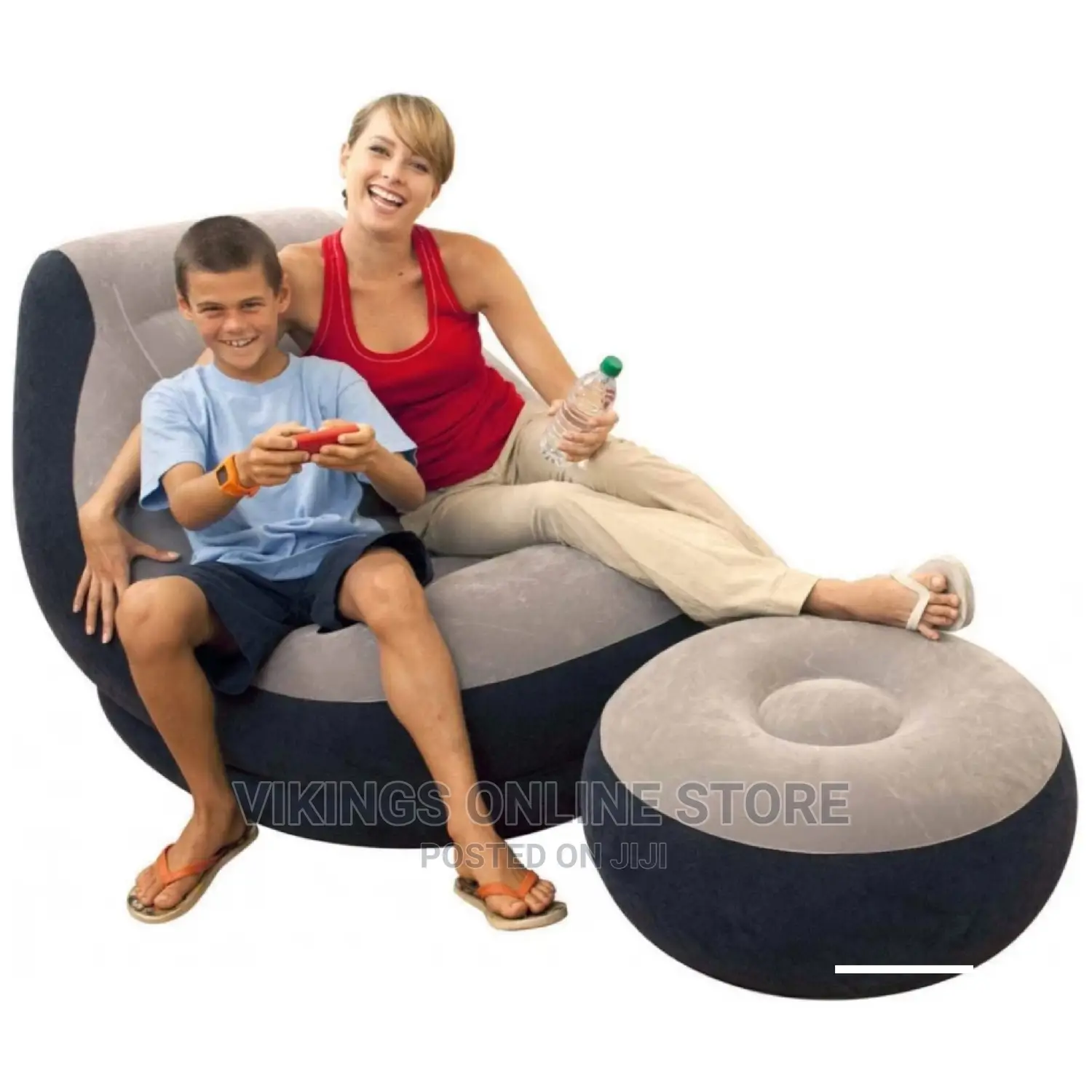 Inflatable Ultra Lounge Chair and Ottoman Set