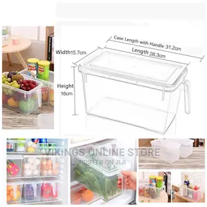 ABS Plastic Fridge Storage Box With Handle Cover Container