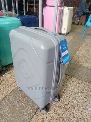 Rubber Plastic Traveling Suitcases.Large.( Gray)