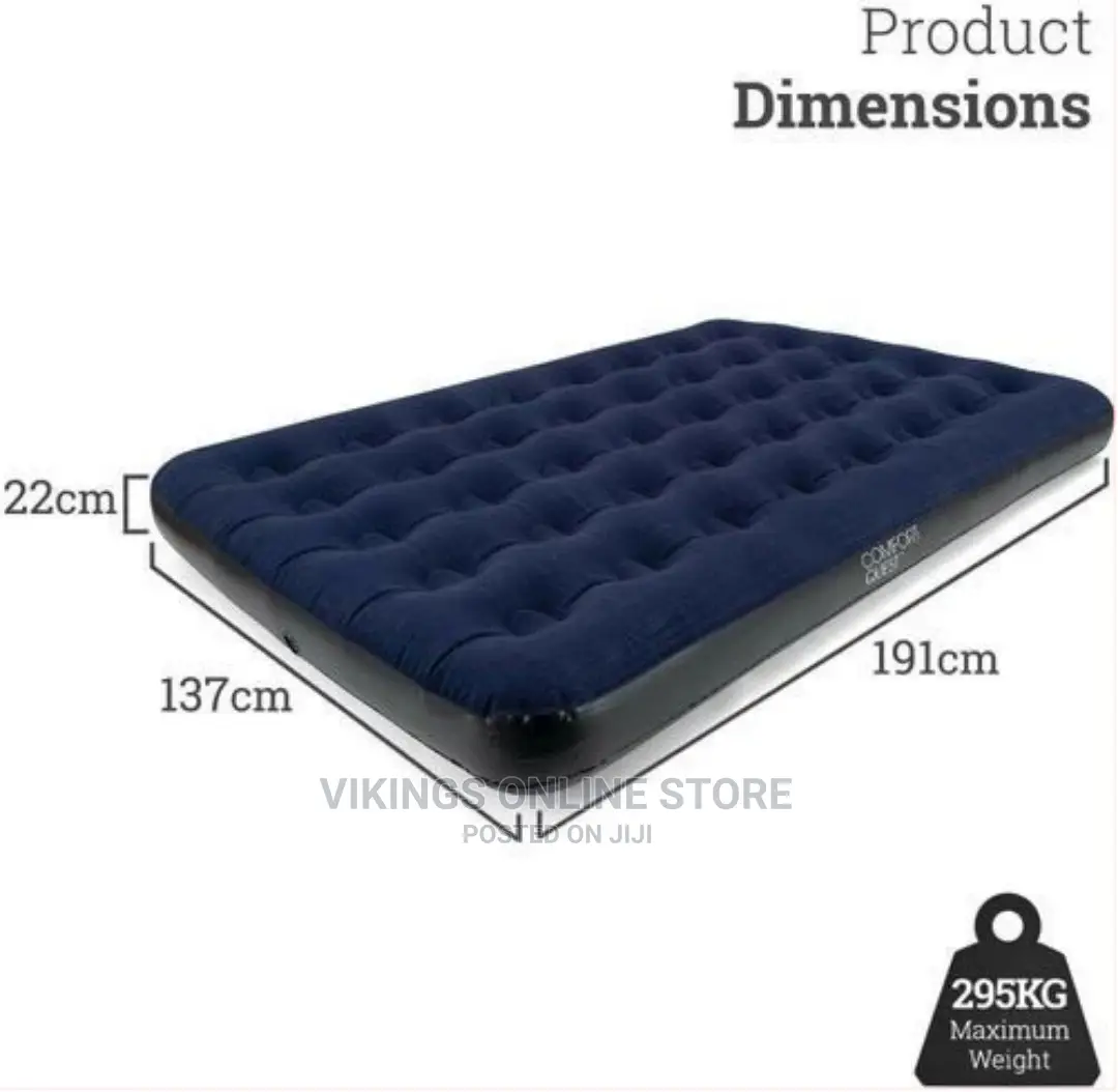 5×6 Double Air Bed Inflatable Camping Mattress – Navy Blue
