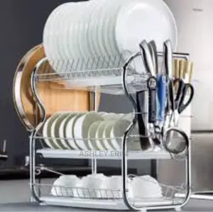3 Tier Draining Dish Rack- Silver
