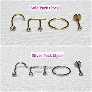 5pcs Nose Pin Pack Quality Nose Stud Nosering Nostril Jewelr