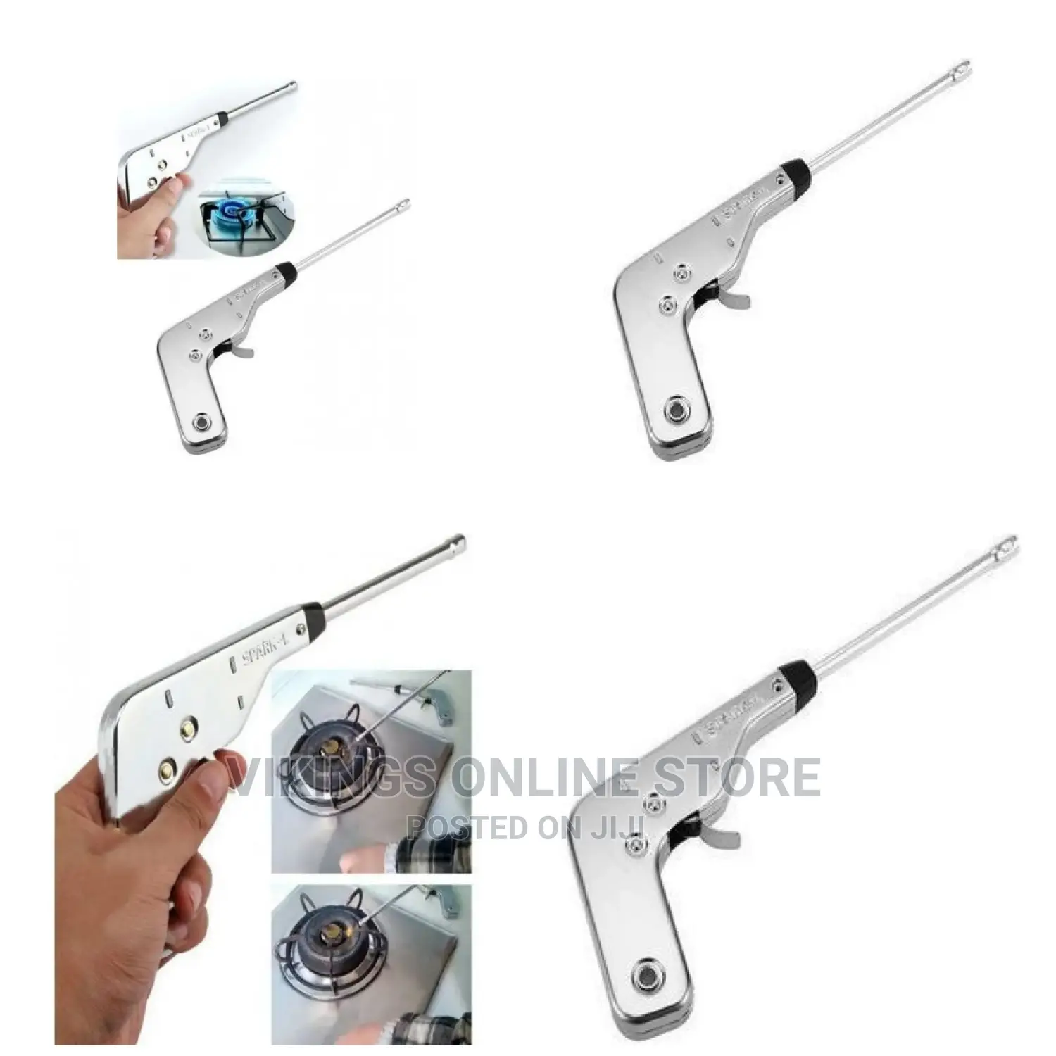 Gas Lighter With Electric Sparks – Silver