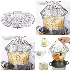 Foldable Multi-Purpose Chef Basket – Silver