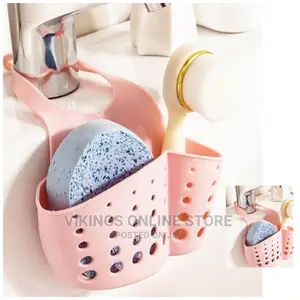 Sink Hanging Soap Dish Sponge Drainer Basket Holder – Pink