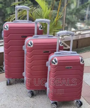 3pcs of Plastic Suitcase Set - Maroon