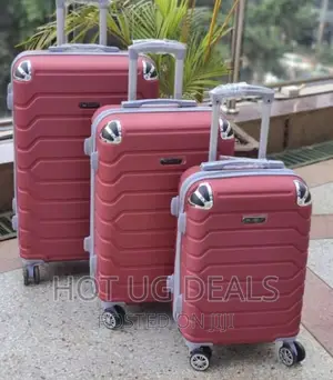3pcs of Plastic Suitcase Set - Maroon