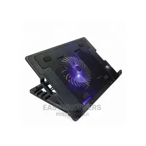 Notebook Laptop Cooling Pad With Stand - Black, Blue Light