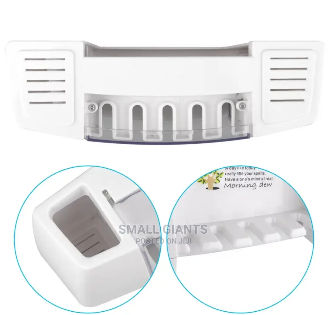 Toothpaste Toothbrush Holder Wall Mount Stand Storage Rack