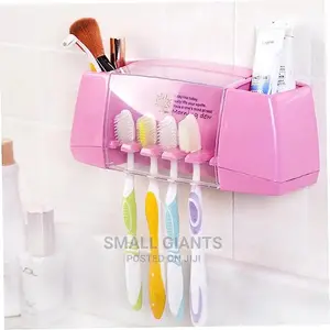 Toothpaste Toothbrush Holder Wall Mount Stand Storage Rack