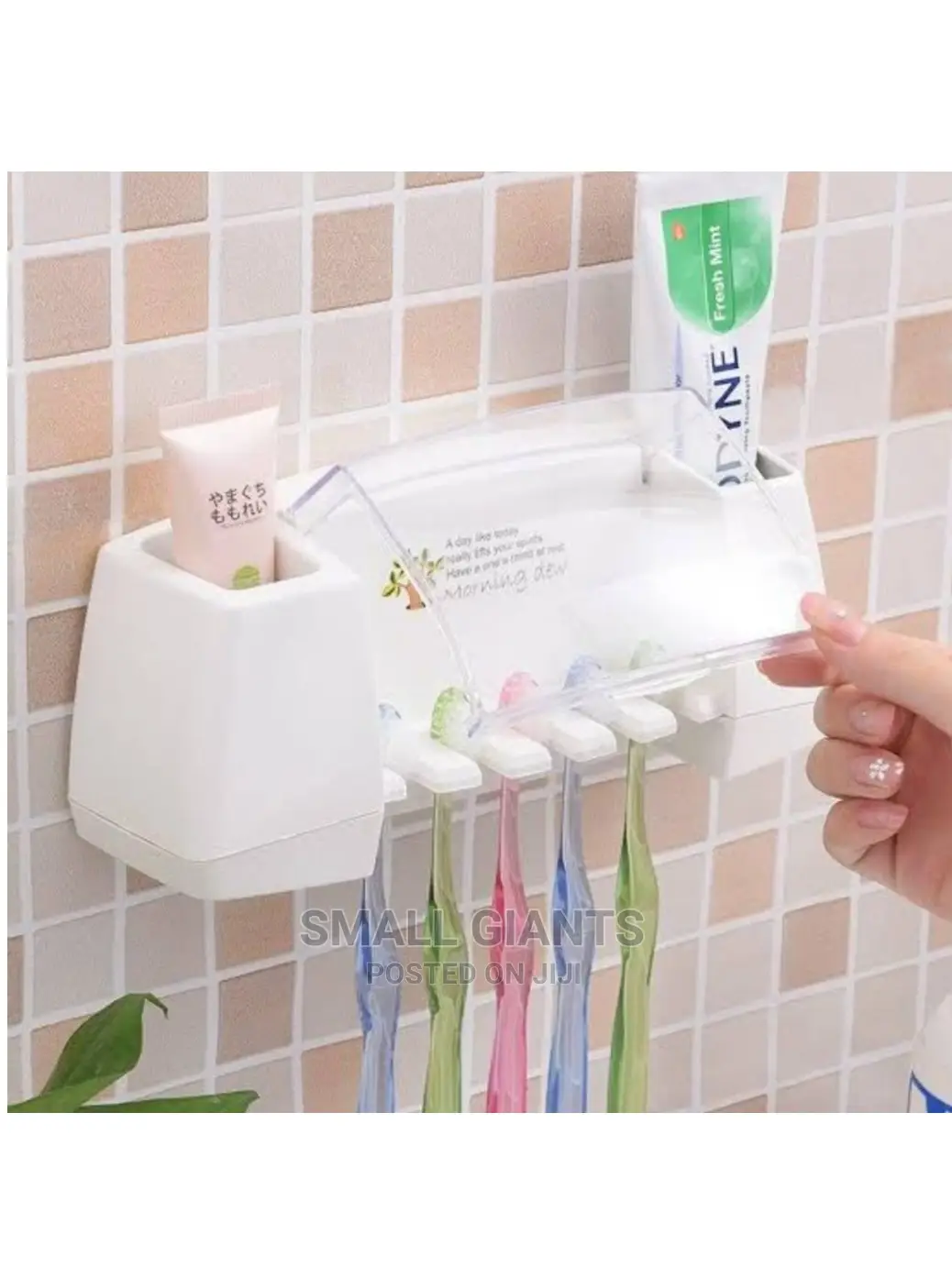 Toothpaste Toothbrush Holder Wall Mount Stand Storage Rack