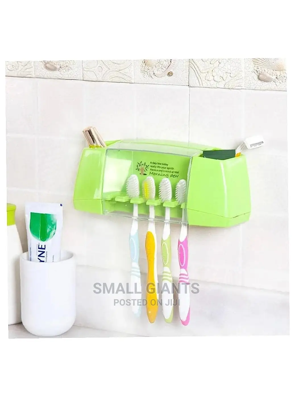 Toothpaste Toothbrush Holder Wall Mount Stand Storage Rack