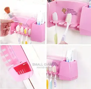 Toothpaste Toothbrush Holder Wall Mount Stand Storage Rack