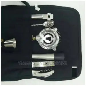 Cocktail Set, 7 Piece Bartender Drink Mixing Kit-Silver