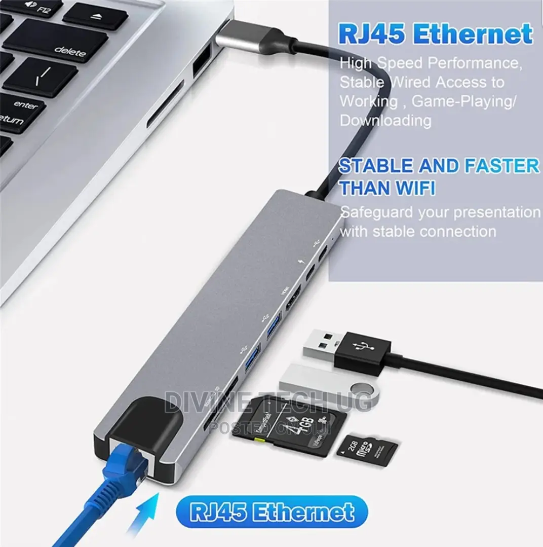 Type C to 8 in 1 Hub - Type C to Different Hubs Usb-C 8 Hub