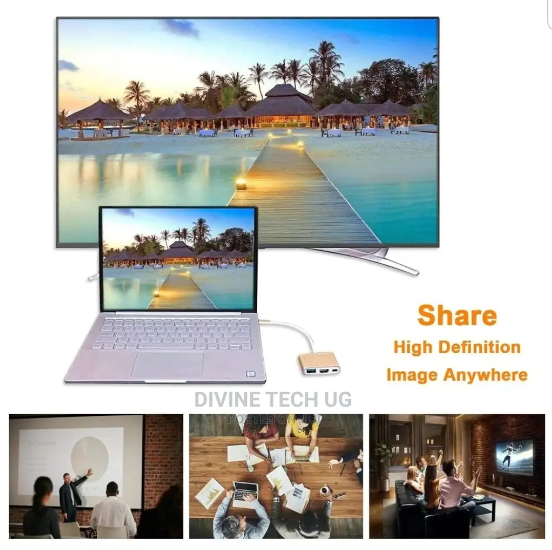 3 In1 Type C USB-C HDMI USB 3.0 Adapter Hub