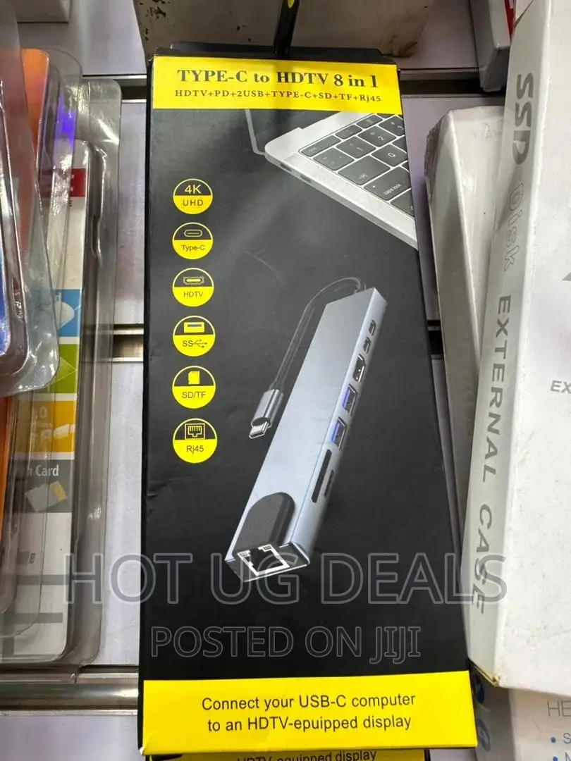 Usb C Hub–8 In 1 Type C Adapter Compatible For Usb C Devices
