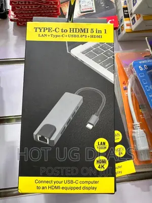 5 in 1 USB-C Port HDMI Port RJ45 Ethernet Port PD 100W