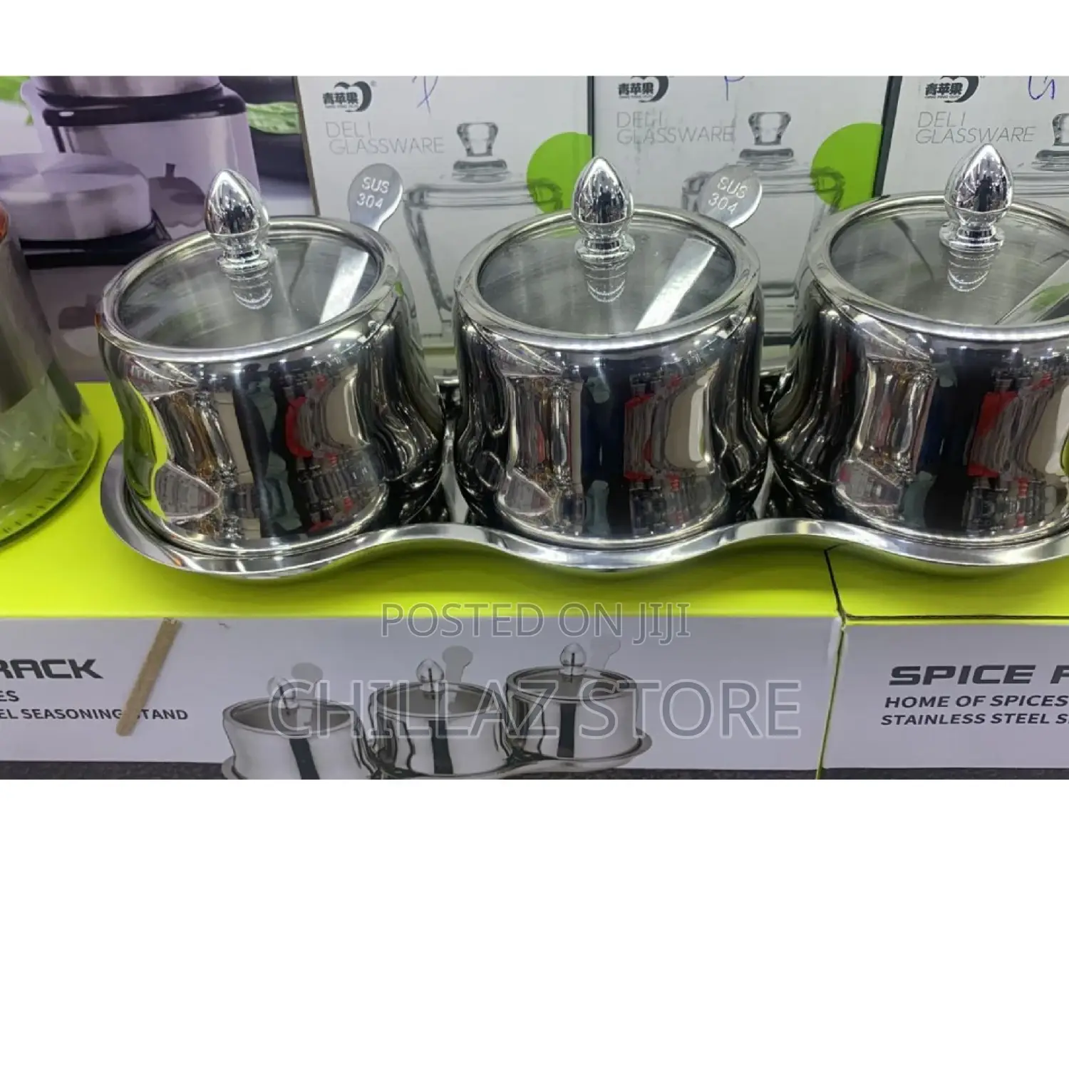 3pcs Stainless Steel Sugar Bowl.
