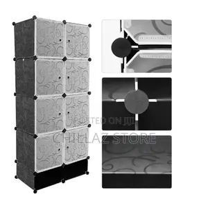 2column Plastic Wardrobe With Shoe Rack.