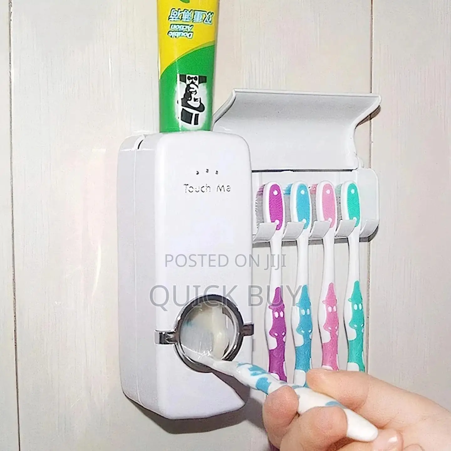 Wall Mounted Toothbrush and Toothpaste Holder/ Dispenser