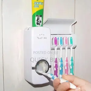 Wall Mounted Toothbrush and Toothpaste Holder/ Dispenser