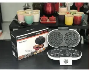 Silver Crest Double Waffle Maker With Heart-Shaped Waffles