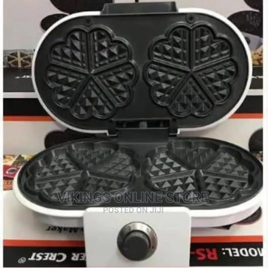 Silver Crest Double Waffle Maker With Heart-Shaped Waffles