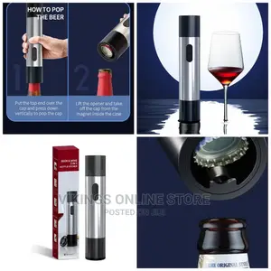 Black Corkscrew 2-in-1 Wine and Beer Bottle Opener
