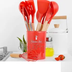 Wooden Kitchen Silicone Set.