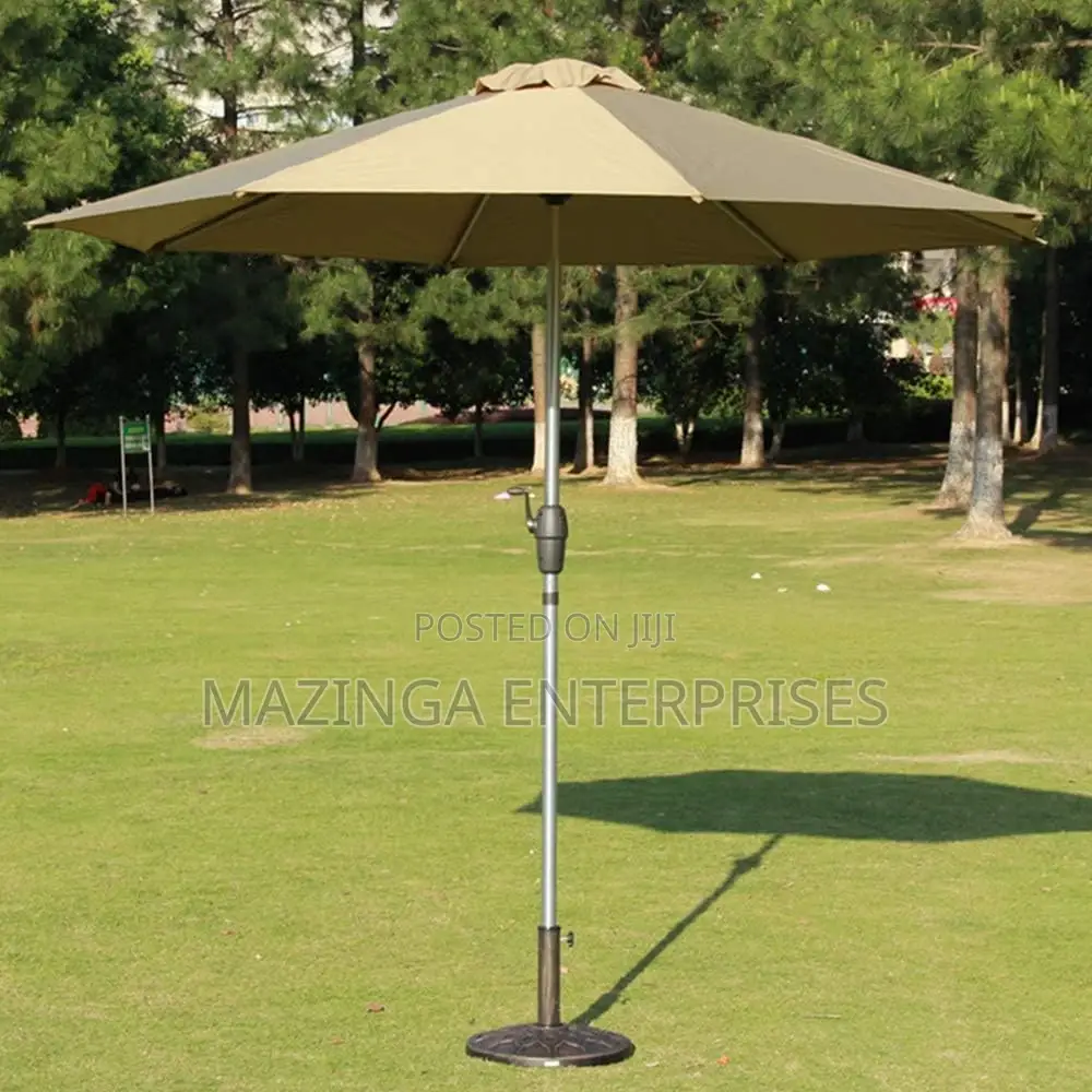 2.7mtrs Centre Base Round Umbrella (White,Khaki,Maron,Green)