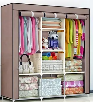 3 Columns Metallic Frame Wardrobe/Closet