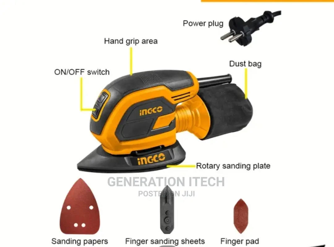 Ingco Electric Palm Sanding Machine- Finish Sander -65w