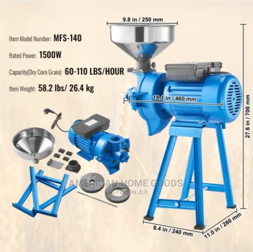 Vevor Electric Grain Mill Grinder, Corn Mill W/Funnel, New