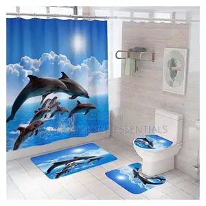 Toilet Sitter With Shower Curtain