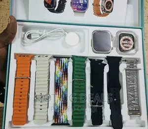 Digital Smart Watch With 7 Straps, Protector, Bluetooth