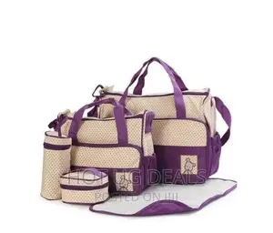 5pcs Set Baby Diaper Bag and Waterproof - Purple